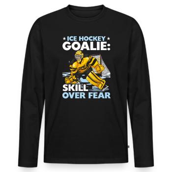 Hockey sur glace Gardien de but Gardien de but Gardien de but - T-shirt manches longues Premium bio Homme - noir - Devant - Nico (187cm)