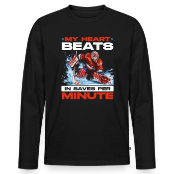 Hockey sur glace Gardien de but Gardien de but Gardien de but - T-shirt manches longues Premium bio Homme - noir - Devant - Nico (187cm)