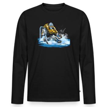 Hockey sur glace Gardien de but Gardien de but Gardien de but - T-shirt manches longues Premium bio Homme - noir - Devant - Nico (187cm)