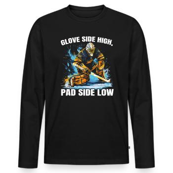 Hockey sur glace Gardien de but Gardien de but Gardien de but - T-shirt manches longues Premium bio Homme - noir - Devant - Nico (187cm)