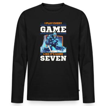 Hockey sur glace Gardien de but Gardien de but Gardien de but - T-shirt manches longues Premium bio Homme - noir - Devant - Nico (187cm)