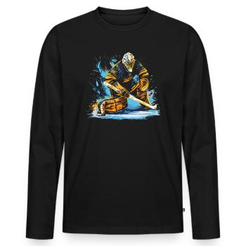 Hockey sur glace Gardien de but Gardien de but Gardien de but - T-shirt manches longues Premium bio Homme - noir - Devant - Nico (187cm)