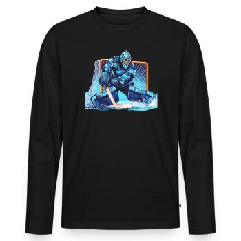 Hockey sur glace Gardien de but Gardien de but Gardien de but - T-shirt manches longues Premium bio Homme - noir - Devant - Nico (187cm)