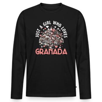 Granada Spanien Reisen Urlaub Granada Skyline - Männer Premium Bio Langarmshirt - Schwarz - Vorne - Nico (187cm)