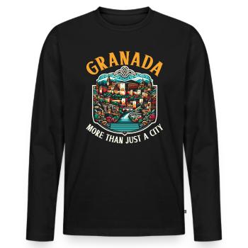 Granada Spanien Reisen Urlaub Granada Skyline - Männer Premium Bio Langarmshirt - Schwarz - Vorne - Nico (187cm)