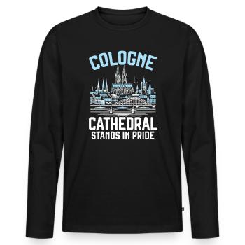 Cologne Allemagne Voyage Vacances J’aime Cologne - T-shirt manches longues Premium bio Homme - noir - Devant - Nico (187cm)
