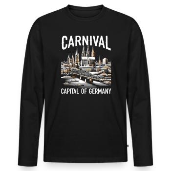 Cologne Allemagne Voyage Vacances J’aime Cologne - T-shirt manches longues Premium bio Homme - noir - Devant - Nico (187cm)