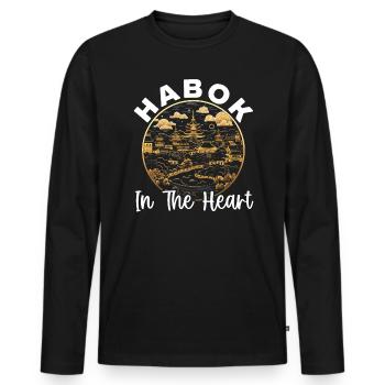 Séoul Corée du Sud Pays Voyage Vacances Coréen - T-shirt manches longues Premium bio Homme - noir - Devant - Nico (187cm)