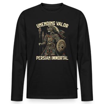 Persian Immortal Achaemenid Empire Persian Warrior - Men's Premium Organic Long Sleeve Shirt - black - Front - Nico (187cm)