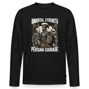 Persian Immortal Achaemenid Empire Persian Warrior - Men's Premium Organic Long Sleeve Shirt - black - Front - Nico (187cm)
