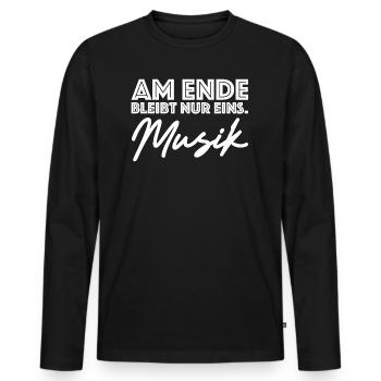 Am Ende bleibt nur eins Musik | Konzert, Gitarre - Männer Premium Bio Langarmshirt - Schwarz - Vorne - Nico (187cm)