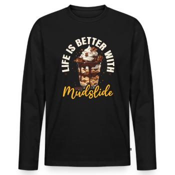 Schlammlawine Liebhaber Cocktail Getränk Essen Liebhaber Alkoholisch - Männer Premium Bio Langarmshirt - Schwarz - Vorne - Nico (187cm)