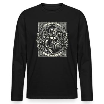 Guerre de Troie Guerrier Grèce antique Mythologie grecque - T-shirt manches longues Premium bio Homme - noir - Devant - Nico (187cm)
