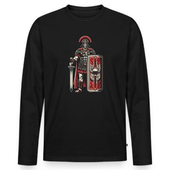 Légionnaires romains Rome antique Empire romain - T-shirt manches longues Premium bio Homme - noir - Devant - Nico (187cm)