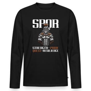 Roman Legionnaires Ancient Rome Roman Empire - Men's Premium Organic Long Sleeve Shirt - black - Front - Nico (187cm)