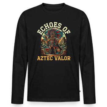 Aztec Warrior Native Mexican Aztec Civilization - Men's Premium Organic Long Sleeve Shirt - black - Front - Nico (187cm)