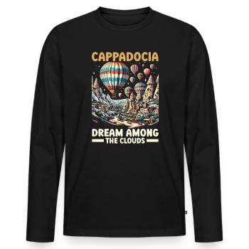 Cappadoce Turquie Voyage Vacances J’aime Istanbul - T-shirt manches longues Premium bio Homme - noir - Devant - Nico (187cm)