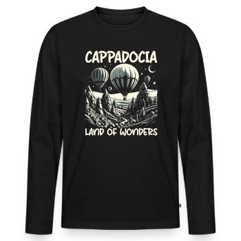 Cappadoce Turquie Voyage Vacances J’aime Istanbul - T-shirt manches longues Premium bio Homme - noir - Devant - Nico (187cm)