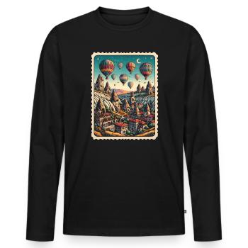 Cappadoce Turquie Voyage Vacances J’aime Istanbul - T-shirt manches longues Premium bio Homme - noir - Devant - Nico (187cm)
