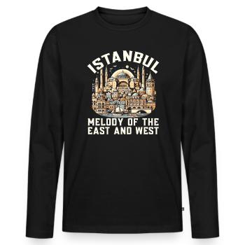Istanbul Turquie Voyage Vacances J’aime Istanbul - T-shirt manches longues Premium bio Homme - noir - Devant - Nico (187cm)