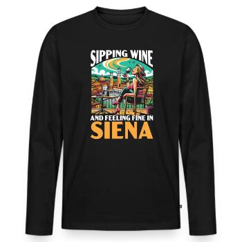 Siena Italien Reisen Urlaub Italienisch Ich liebe Italien - Männer Premium Bio Langarmshirt - Schwarz - Vorne - Nico (187cm)