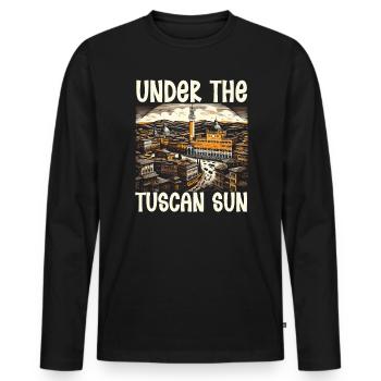 Siena Italien Reisen Urlaub Italienisch Ich liebe Italien - Männer Premium Bio Langarmshirt - Schwarz - Vorne - Nico (187cm)