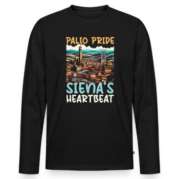 Siena Italien Reisen Urlaub Italienisch Ich liebe Italien - Männer Premium Bio Langarmshirt - Schwarz - Vorne - Nico (187cm)