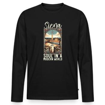 Siena Italien Reisen Urlaub Italienisch Ich liebe Italien - Männer Premium Bio Langarmshirt - Schwarz - Vorne - Nico (187cm)