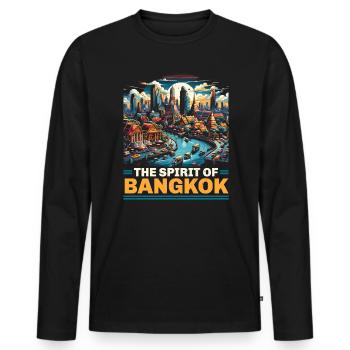 Bangkok Thailand Reisen Urlaub Thai Sprache - Männer Premium Bio Langarmshirt - Schwarz - Vorne - Nico (187cm)