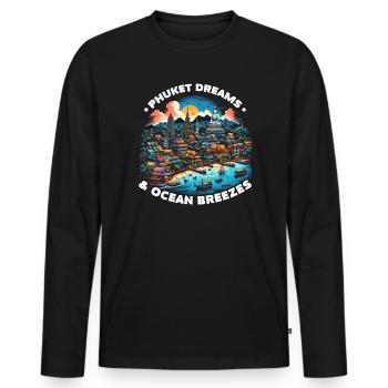 Phuket Thailand Reisen Thai Ich liebe Phuket - Männer Premium Bio Langarmshirt - Schwarz - Vorne - Nico (187cm)
