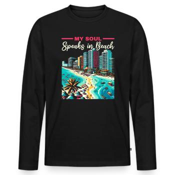 Cancún Mexique Pride Vacances Mexique Voyage Mexicain - T-shirt manches longues Premium bio Homme - noir - Devant - Nico (187cm)