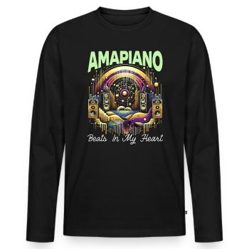 Amapiano Südafrikanischer Musikliebhaber Afrobeat - Männer Premium Bio Langarmshirt - Schwarz - Vorne - Nico (187cm)