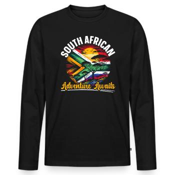 Südafrika Pride Johannesburg Südafrikanische Flagge - Männer Premium Bio Langarmshirt - Schwarz - Vorne - Nico (187cm)
