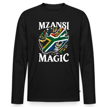 Südafrika Pride Johannesburg Südafrikanische Flagge - Männer Premium Bio Langarmshirt - Schwarz - Vorne - Nico (187cm)