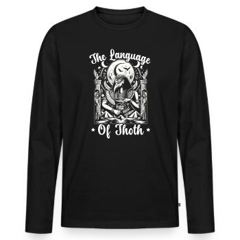 Mythologie égyptienne Diety Ibis Égypte ancienne - T-shirt manches longues Premium bio Homme - noir - Devant - Nico (187cm)