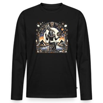 Mythologie égyptienne Diety Ibis Égypte ancienne - T-shirt manches longues Premium bio Homme - noir - Devant - Nico (187cm)
