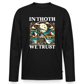 Mythologie égyptienne Diety Ibis Égypte ancienne - T-shirt manches longues Premium bio Homme - noir - Devant - Nico (187cm)