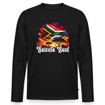 Südafrika Pride Johannesburg Südafrikanische Flagge - Männer Premium Bio Langarmshirt - Schwarz - Vorne - Nico (187cm)