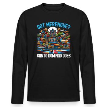 Saint-Domingue République Dominicaine Voyage Vacances - T-shirt manches longues Premium bio Homme - noir - Devant - Nico (187cm)