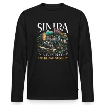Sintra Portugal Travel Vacation Country Portugese - Men's Premium Organic Long Sleeve Shirt - black - Front - Nico (187cm)