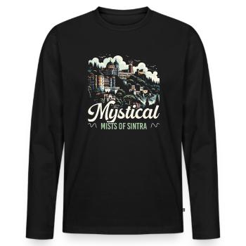 Sintra Portugal Travel Vacation Country Portugese - Men's Premium Organic Long Sleeve Shirt - black - Front - Nico (187cm)