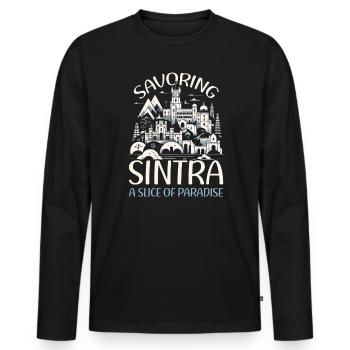 Sintra Portugal Travel Vacation Country Portugese - Men's Premium Organic Long Sleeve Shirt - black - Front - Nico (187cm)