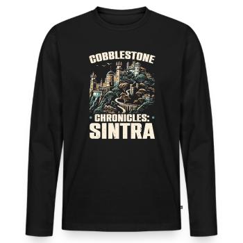Sintra Portugal Travel Vacation Country Portugese - Men's Premium Organic Long Sleeve Shirt - black - Front - Nico (187cm)