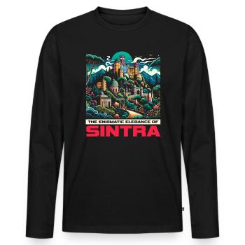 Sintra Portugal Travel Vacation Country Portugese - Men's Premium Organic Long Sleeve Shirt - black - Front - Nico (187cm)