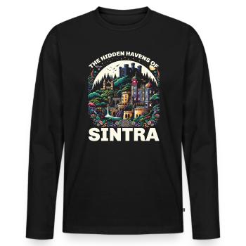 Sintra Portugal Reisen Urlaub Land Portugiesisch - Männer Premium Bio Langarmshirt - Schwarz - Vorne - Nico (187cm)