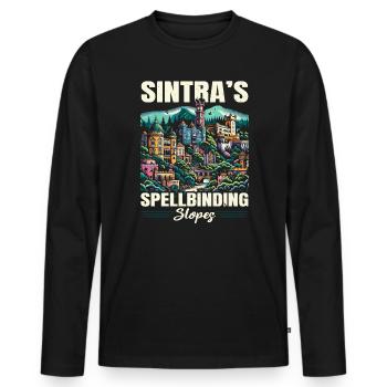 Sintra Portugal Travel Vacation Country Portugese - Men's Premium Organic Long Sleeve Shirt - black - Front - Nico (187cm)