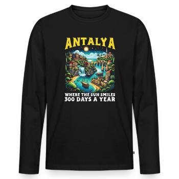 Antalya Turkey Travel Vacation I Love Turkey - Men's Premium Organic Long Sleeve Shirt - black - Front - Nico (187cm)