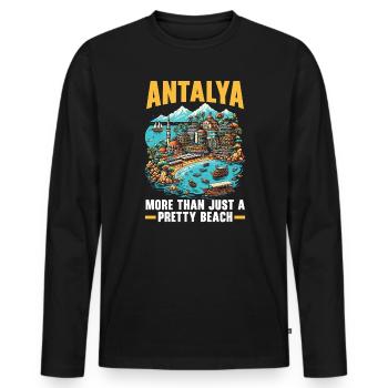 Antalya Turquie Voyage Vacances J’aime la Turquie - T-shirt manches longues Premium bio Homme - noir - Devant - Nico (187cm)