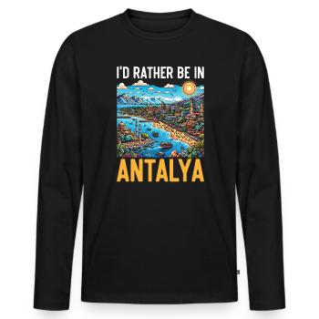 Antalya Turquie Voyage Vacances J’aime la Turquie - T-shirt manches longues Premium bio Homme - noir - Devant - Nico (187cm)
