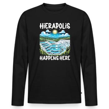 Pamukkale Türkei Reisen Urlaub Ich liebe die Türkei - Männer Premium Bio Langarmshirt - Schwarz - Vorne - Nico (187cm)
